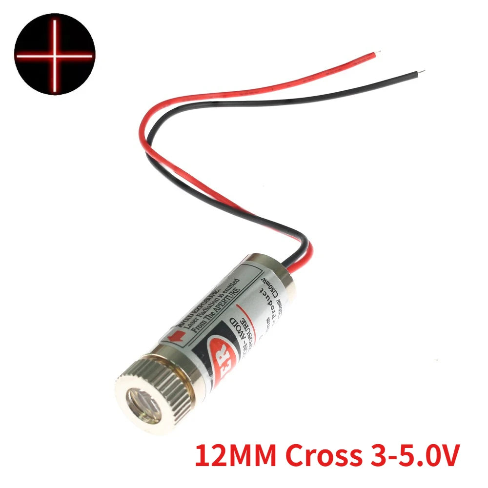 Laser Diode 650nm 5mW Red Point / Line / Cross Laser Module Head Glass Lens Focusable Industrial Class