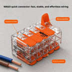 WAGO 221‑420 Double‑Deck 10‑Conductor Lever Wire Connector,0.14‑4mm² 32A 450V