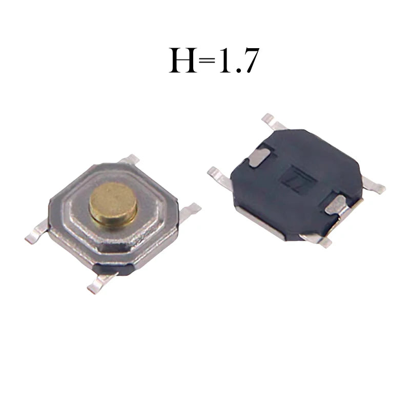 Metal Tactical Push Button Switch,Tact Switch,5.2x5.2x1.5mm to 9mm 4PIN SMT,Key Switch Speaker Audio button,PER 50PCS