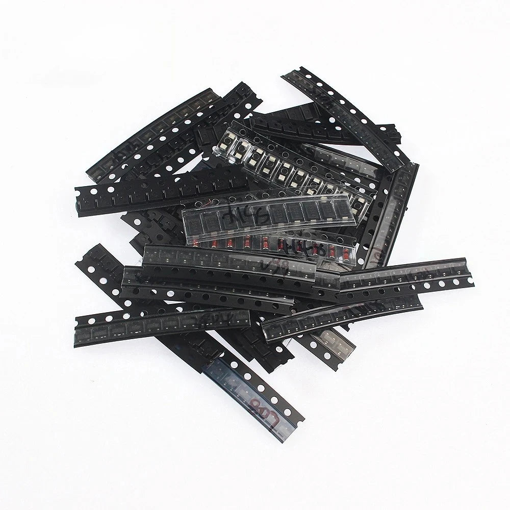 350Pcs SMD Transistor & Diode Assorted Kit 1N4148/M1/S901x/S8550/S8050/2N2222/2N3904 SOT-23 PNP/NPN for Electronics Repair