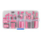 45Pcs Dip Switch Assorted Kit On Off Toggle 2.54mm Range 1 2 3 4 5 6 7 8 9P for Circuit Breadboards Toggle Switch