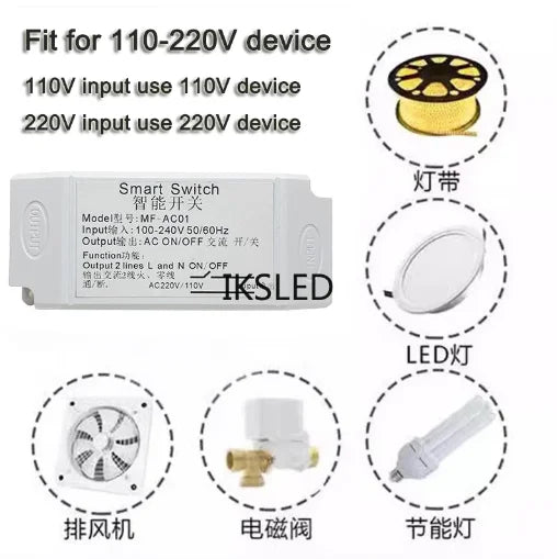 Wardrobe sensor switch, cabinet touch switch, intelligent sensor AC110V-220V, can penetrate wood, stone and glass materials