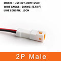 1 Set JST Automobile Car Waterproof Connector 2/3/4/6/8Pin Male&Female Harness Plug Socket with 15CM Wire 0.6MM JST02T/02R-JWPF