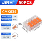 JINH 50 Pcs Quick  Compact Lever Parallel Electrical Splitter Equipment Connectors, Fast Wire Connector Terminal Blocks 34-11AWG