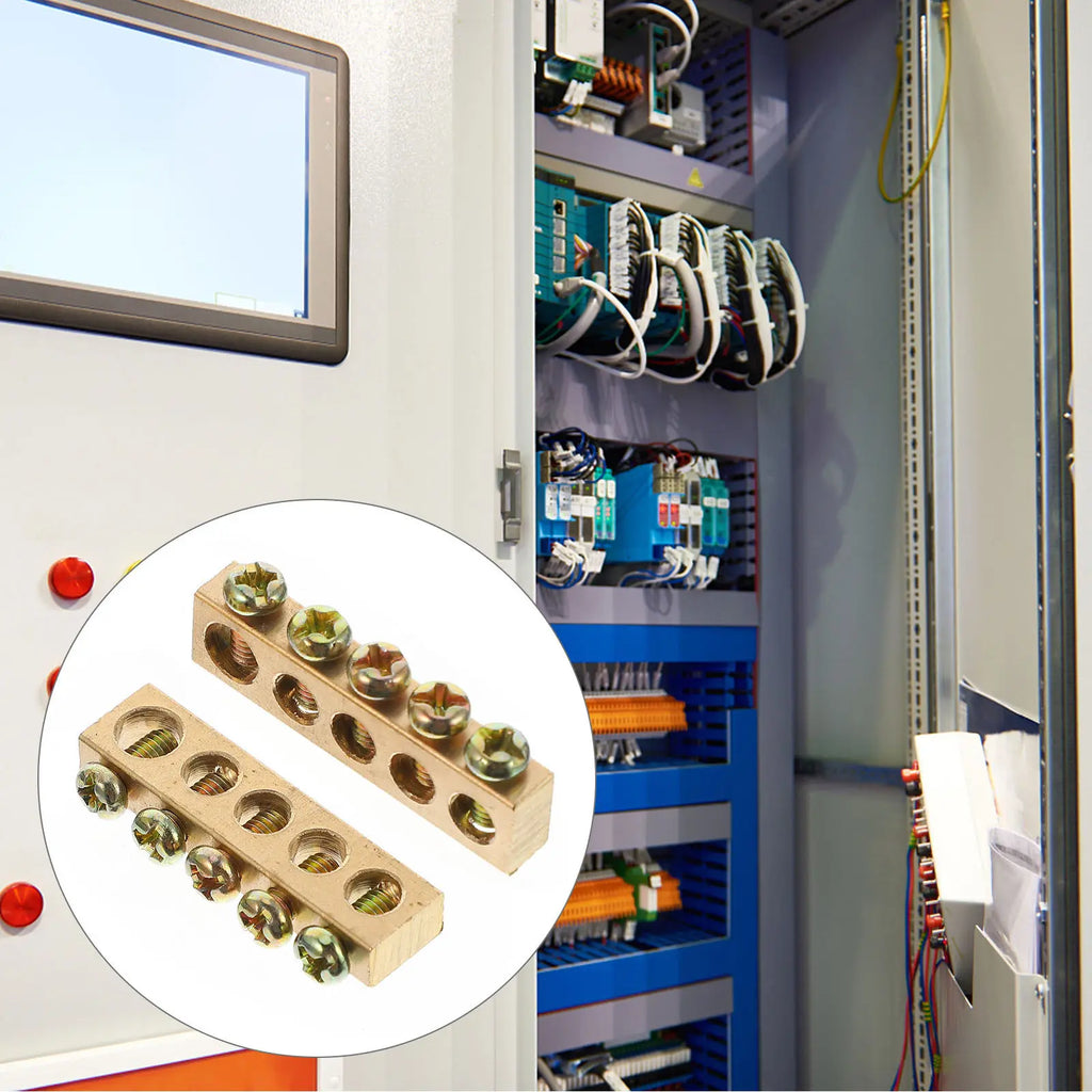 10Pcs High-Strength Copper Ground Neutral Bar Insulated Electrical Terminal Block for Load Center Expansion Distribution Wire