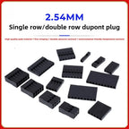 50pcs 2.54mm Single/Double Row Dupont Rubber Shell Dupont Plug Terminal Connector 1/2/3/4/5/6/7-20P Wholesale