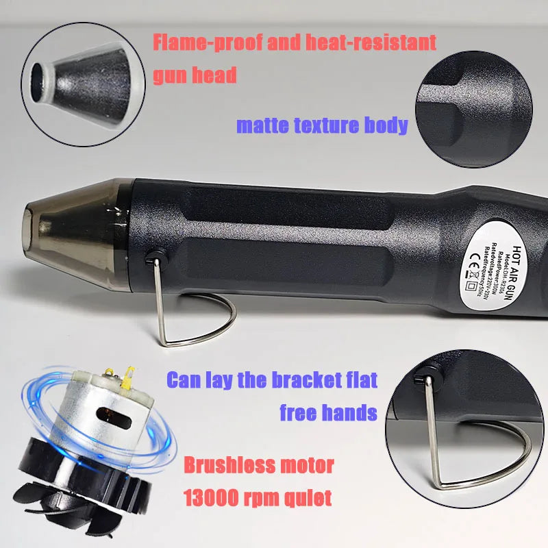 300 °C Hot Air Gun Soldering Temperature Blower Gun DIY Crafts Electric Power Hot Dryer Mini Heat Gun for Shrink Tubing Car Wrap