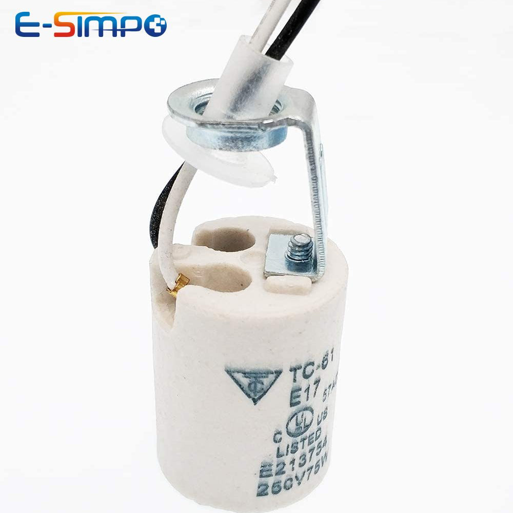 4pcs E17 Porcelain CFL Halogen Chandelier LED Lamp Bulb Base Light Socket Holder with Bracket Ceramic 10cm Silicone Wire