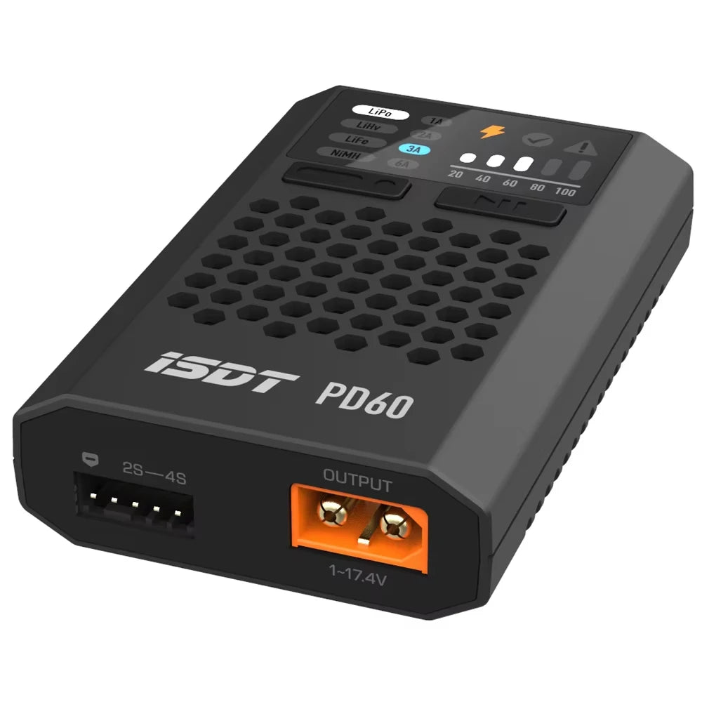 ISDT URUAV PD60 60W 6A Type-C Lipo Balance Charger 1-4S Battery Charger For FPV Quadcopter RC Drone Multirotor