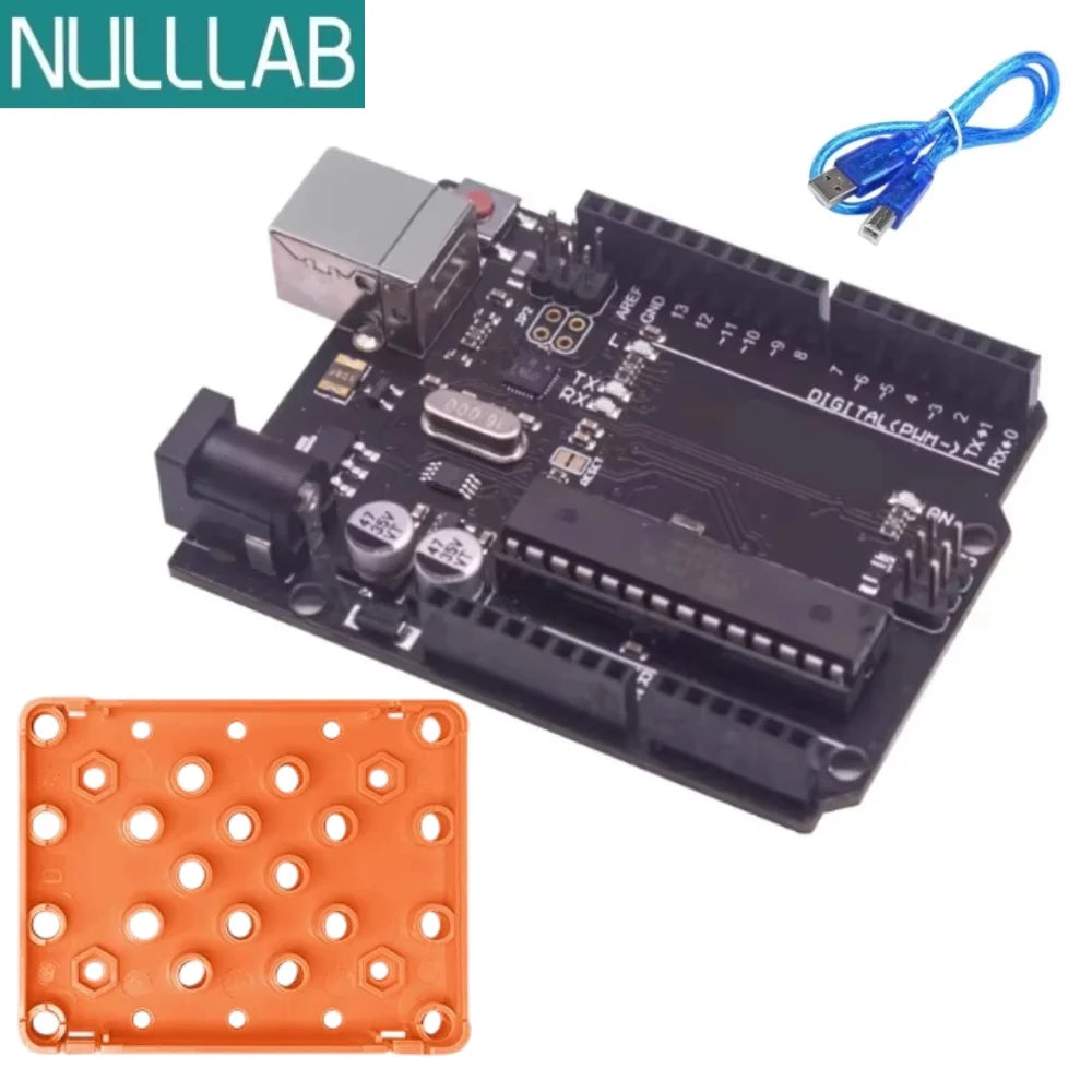 Compatible with Arduino Uno R3 Development Board ATmega328P Microcontroller Module Main Control Board Multicolor USB-B Cable