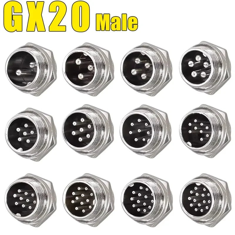 5pcs GX12 GX16 GX20 2 3 4 5 6 7 8 9 10 12 14 15 Pin Docking Aviation Plug Socket Circular Connector