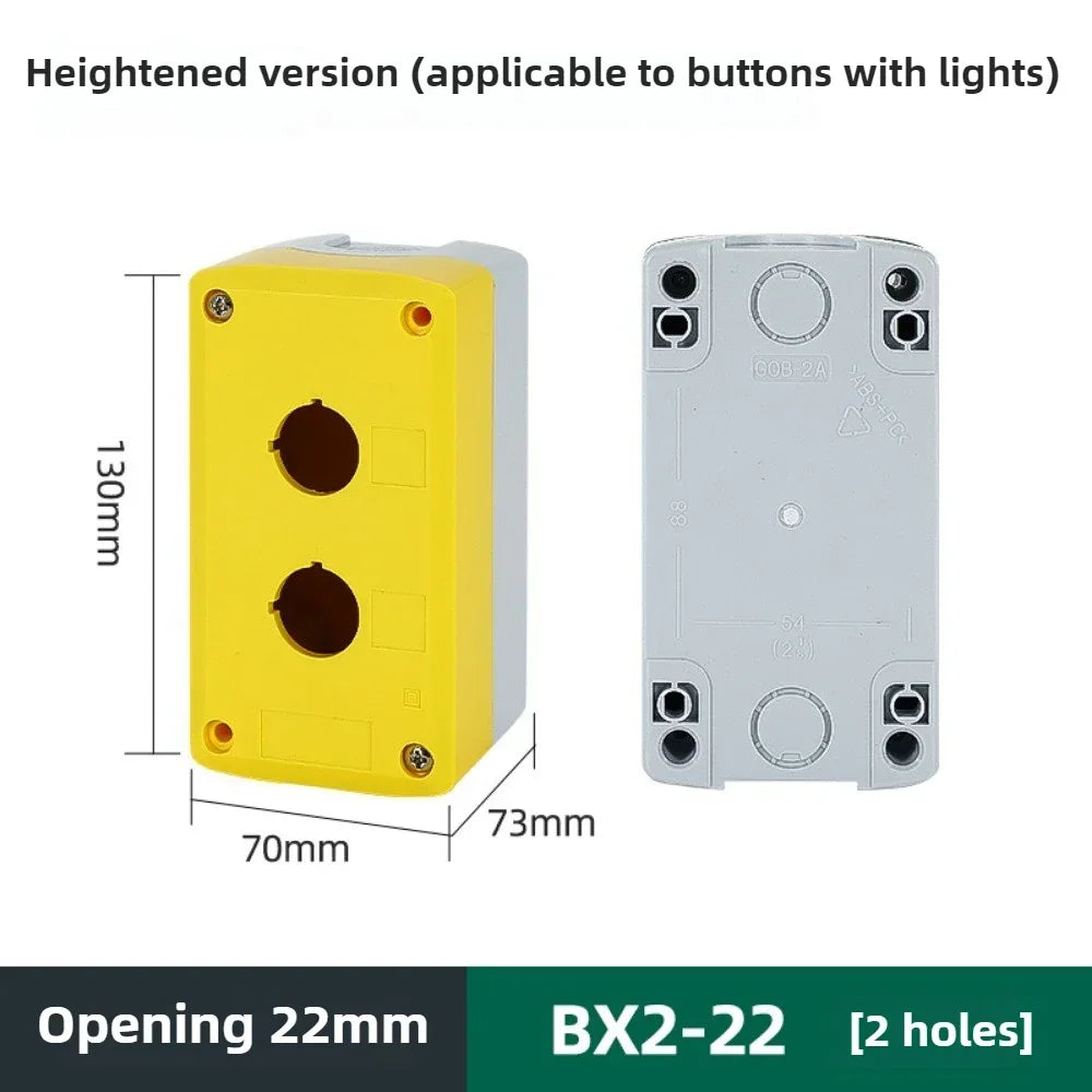1/2/3/4/5 Hole Button Switch Control Box Button Emergency Stop Dustproof Waterproof IP65 Button Thickened Yellow Gray