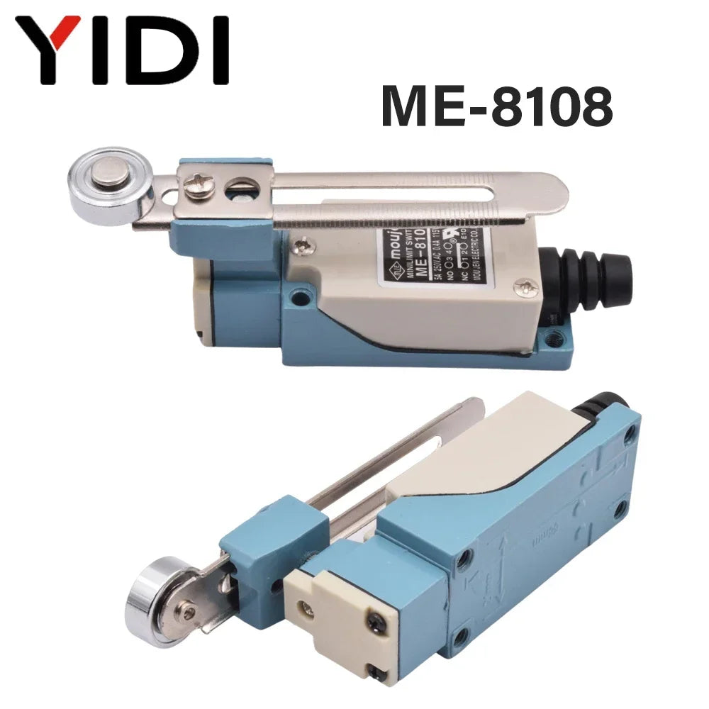2PCS ME-8104 ME-8112 ME-8108 Waterproof Momentary CNC Limit Switch Electronic Metal 5A/250VAC Roller Rotary Adjustable Lever Arm