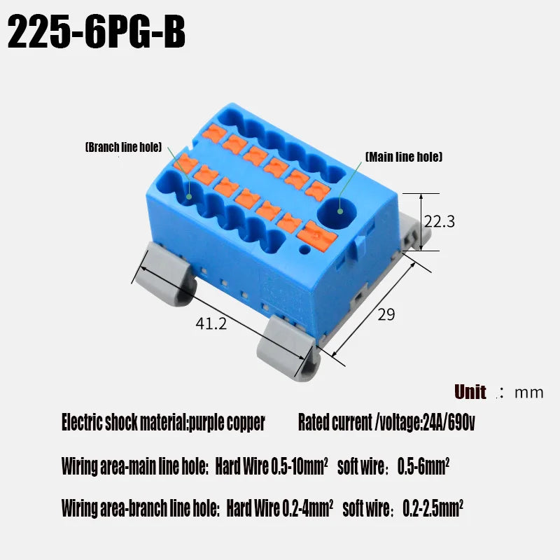 Fixed Modular Wire Connectors Compact Splicing Lighting Push-in Multi Link Terminal Block 1 in Multiple Out 225 Series 1