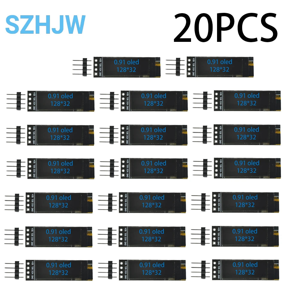0.91 Inch 128x32 IIC I2C White / Blue OLED LCD Display DIY Module SSD1306 Driver IC DC 3.3V 5V for Arduino