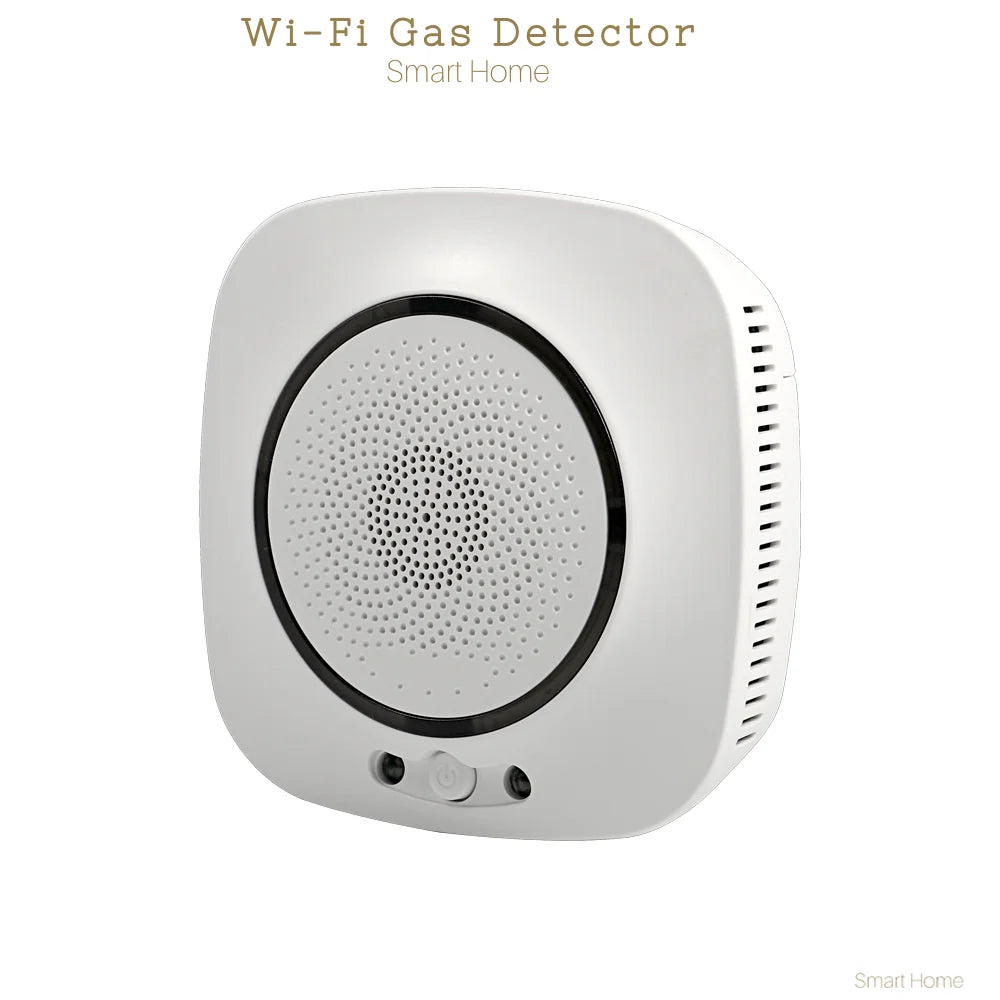 90-220Vac EU Plug WIFI Natural Gas Detector Tuya APP Push Message Coal Gas Sensor LPG Alarm NC/NO Relay Shut Off DN10/15 Valve