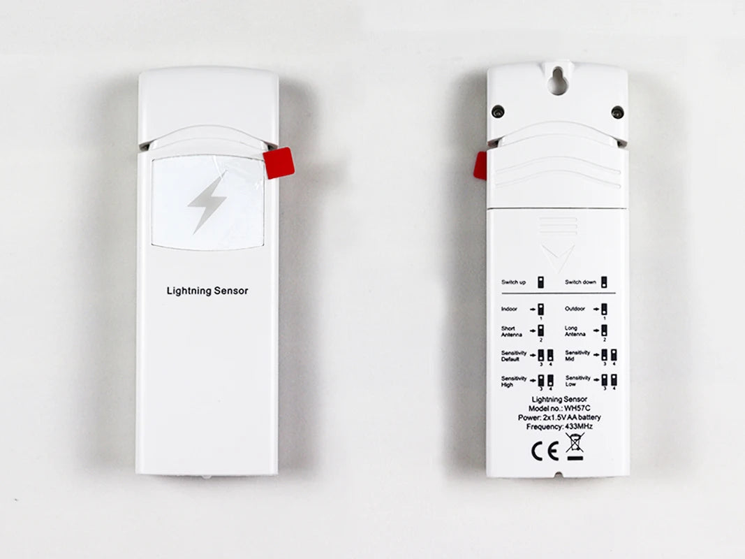 Misol WH57 Outdoor Wireless Lightning Sensor with Plastic Shield, Lightning Detection Sensor