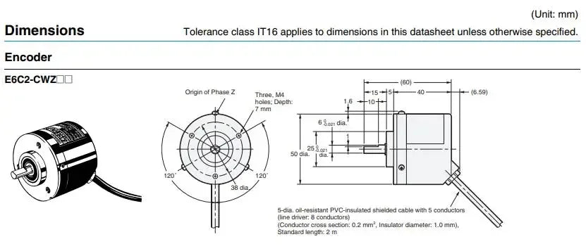 Omron E6B2-CWZ6C E6C2-CWZ6C 100 200 360 500 600 1000 1024 2000P/R New and Original Rotary Encoder 2M 5-24VDC