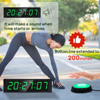 Gym Timer Clock for Home Fitness Timer with Stopwatch Button, Large Digital Stopwatch Countdown Clock, 12/24H Digital Wall Clock
