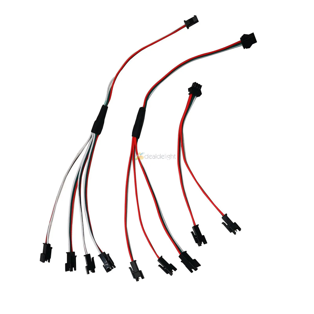 2pcs 2pin 3Pin 4Pin SM Splitter 1 To 2 3 4 LED Connector JST Male Female Connector Wire Cable For WS2812 WS2811 WS2801 Led Strip