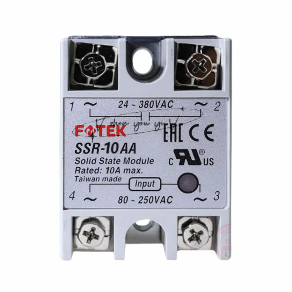 100%New Original For FOTEK single-phase solid-state relay SSR-40AA /10DD/40VA/20DA SSR 10/20/40/50/75 AA/DD/VA/DA HS-50H ES-50K