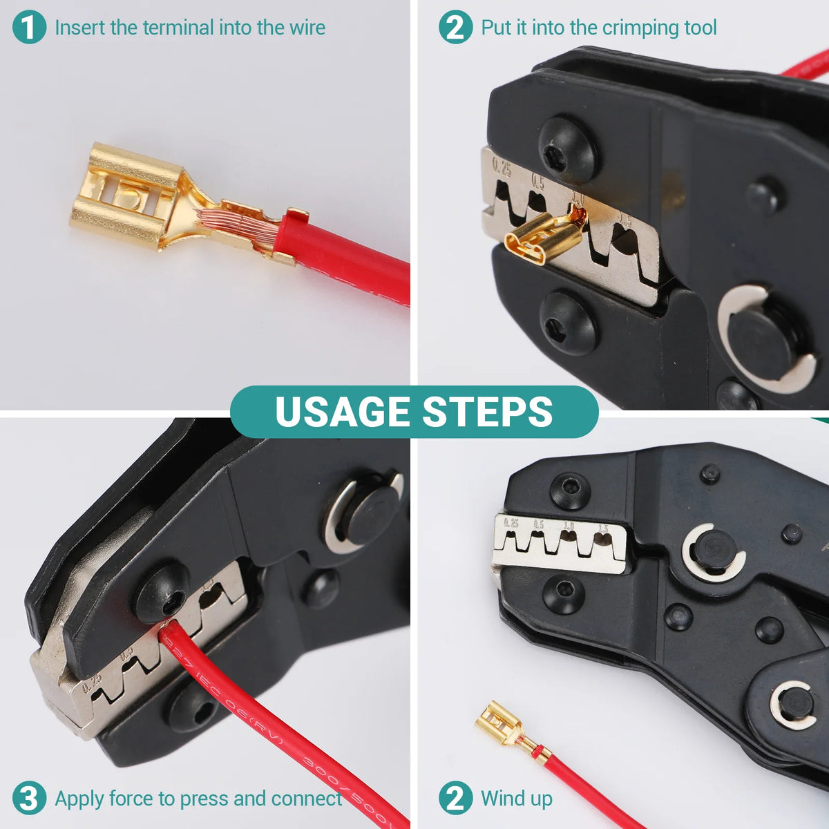 SIBO SN-68B SN-58B Ratcheting Crimping Tool for Dupont JST MOLEX Open Barrel,Dupont Molex JST TE Terminals & EPS PCIE SATA Pins