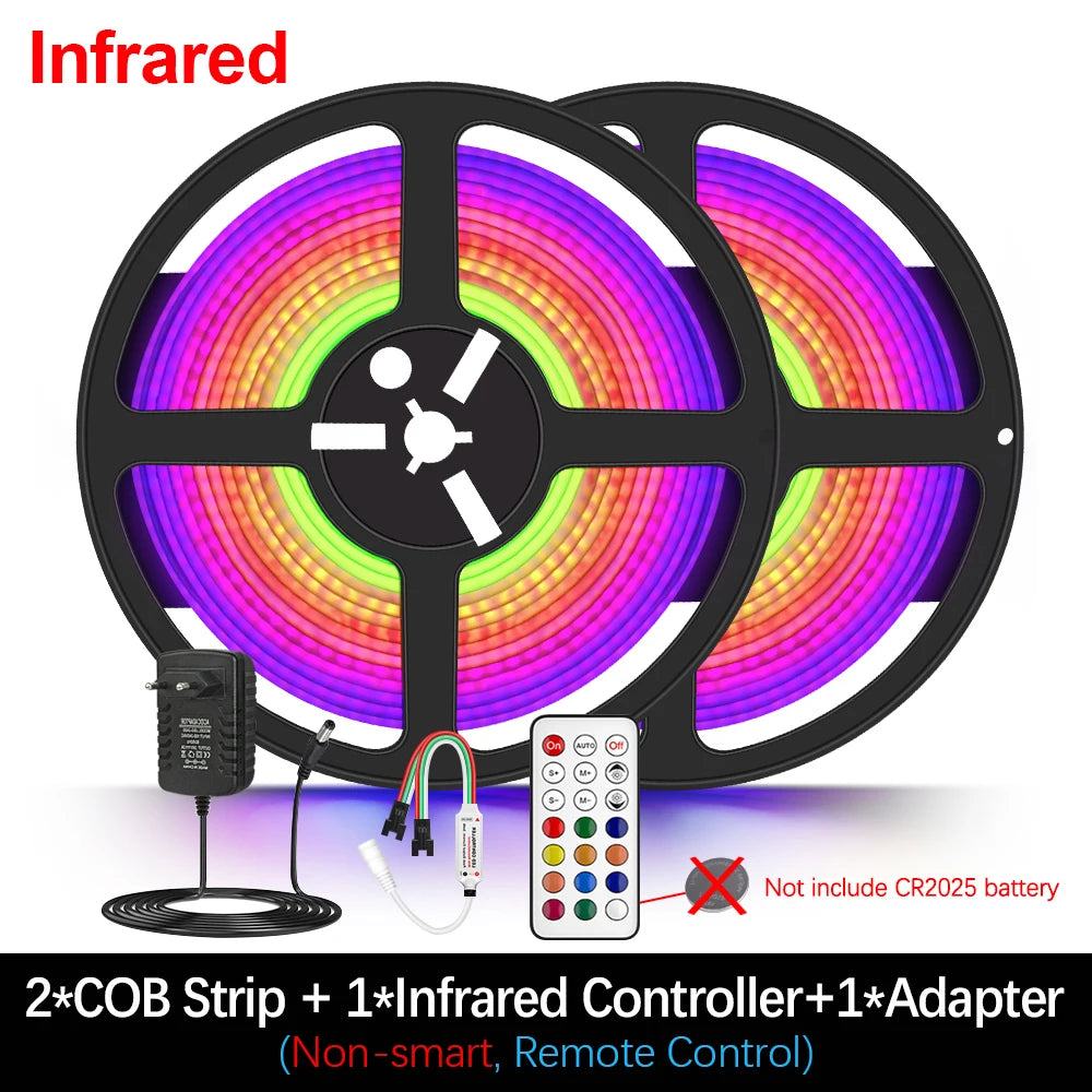 1M 2M 3M 4M 5M COB 24V RGBIC Led Strip 720Leds/M Wifi Bluetooth Infrared Remote Control Flexible Led Tape Lamp Room Decoration