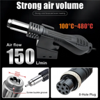 JCD 750W Heat Gun Digital Display Micro Rework Soldering Station Hot Air Gun For Welding Repair Tool Hair dryer 8858