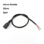 DIY Repair Welding Cable 2 Wire 4 Wires Micro USB 2.0 A Elbow Head Male Jack 4pin/2pin Type-C Male Extension Cable Line