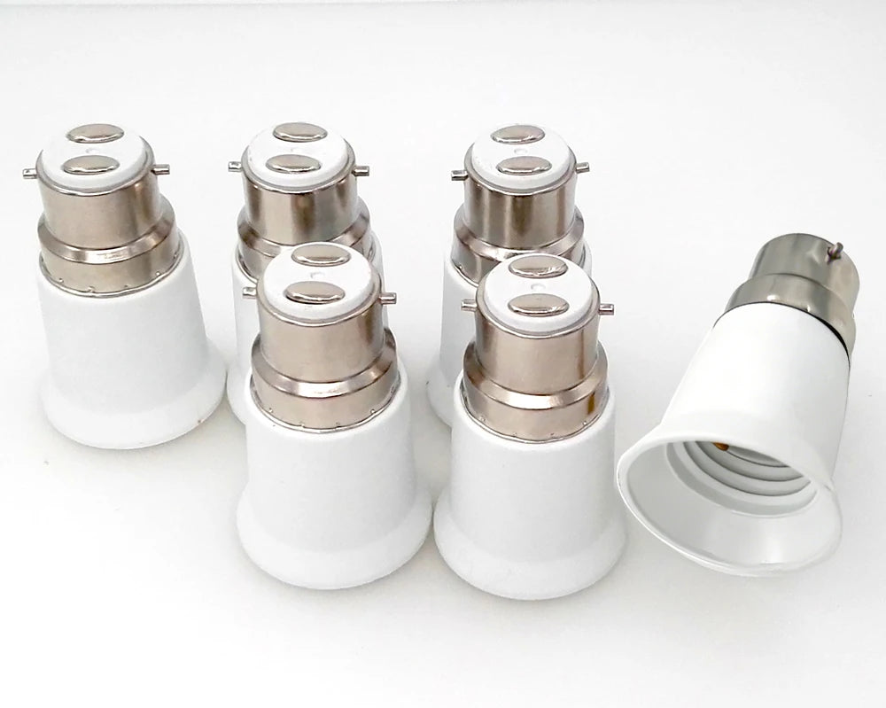 2Pcs Fireproof B22 to E27/E26 Lamp Holder Adapter AU UK Bayonet CFL LED Halogen Light Bulb Socket Converter CE RoHS