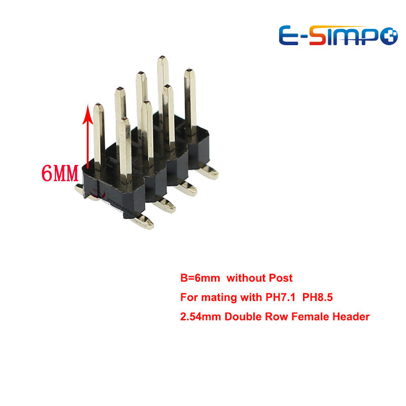10pcs 2.54mm SMD SMT Double Row 2*3/4/5/6/7/8/10/12/15/20/40P Rohs Gold-plated Vertical PCB Surface Mount Male Pin Header Strip
