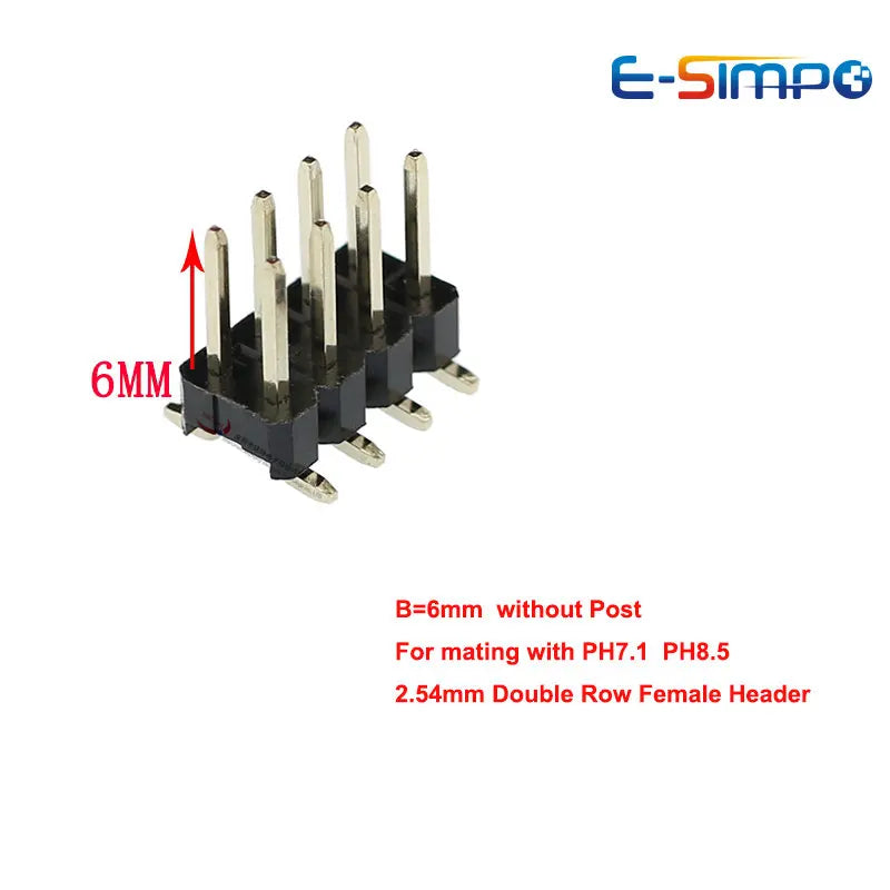 10pcs 2.54mm SMD SMT Double Row 2*3/4/5/6/7/8/10/12/15/20/40P Rohs Gold-plated Vertical PCB Surface Mount Male Pin Header Strip