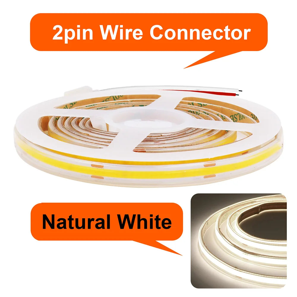 12V 24V Waterproof COB LED Strip Light 3000K 4000K 6000K IP67 Flexible Led Tape 480LEDs/m 5m 10m 20m 0.5m 1m 2m Linear Lighting
