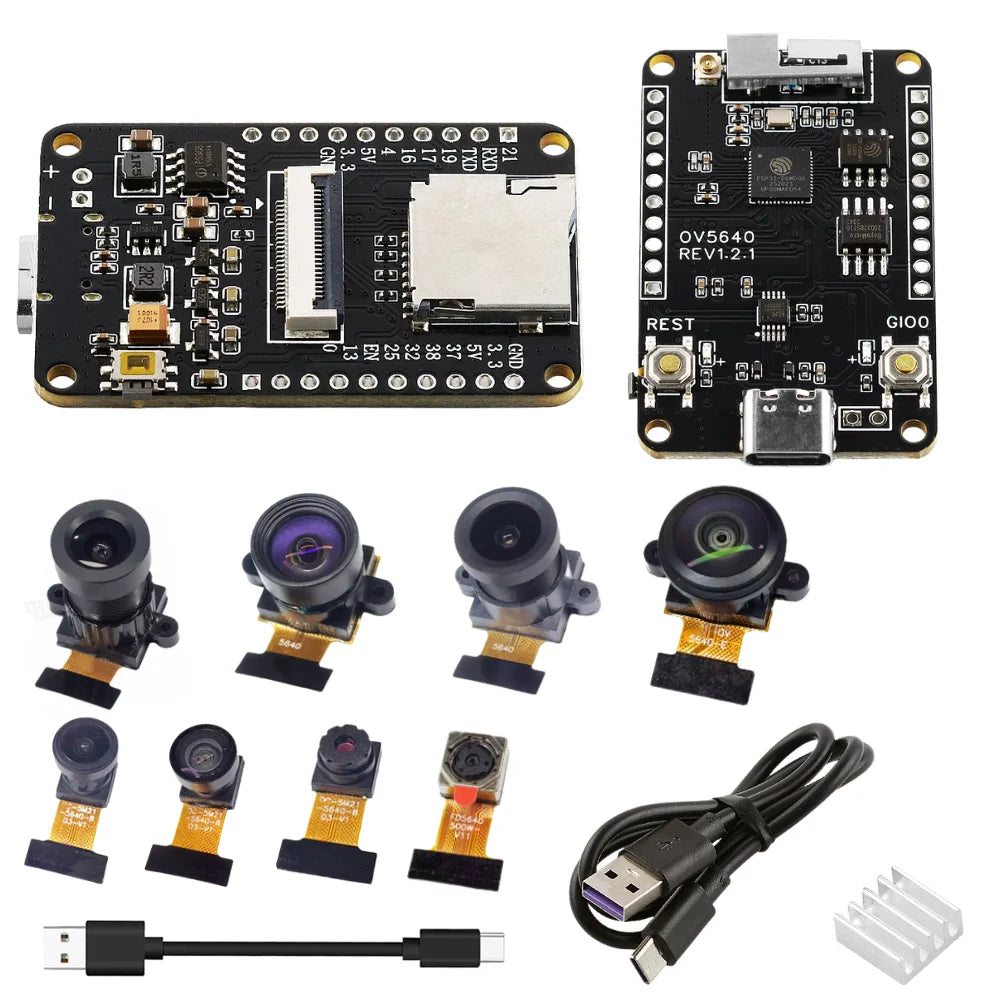 OV5640 ESP32 CAM Camera Module Kit 2.4 GHz WiFi and Bluetooth Develop Board Type C 8MB PSRAM HD 5MP Auto Focus 66 120 160 Degree
