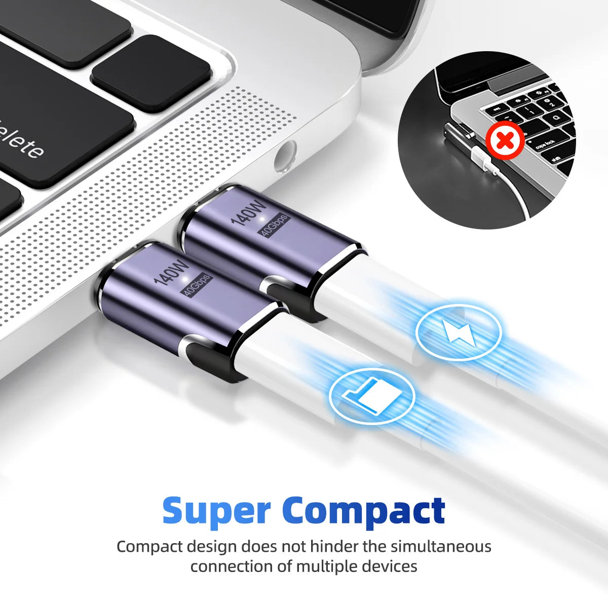USB4.0 Thunderbolt3 Magnetic USB C To Type C Adapter 140W 40Gbps Fast Charging Magnet Charge Converter Cable 8K@60Hz USB-C Adapt