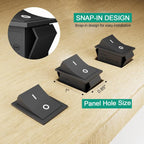 3PCS KCD4 Rocker Switch 4Pin 2 Position DPST On Off Black Mini Boat Rocker Switch 20A 125VAC 16A 250VAC Square Toggle Switches