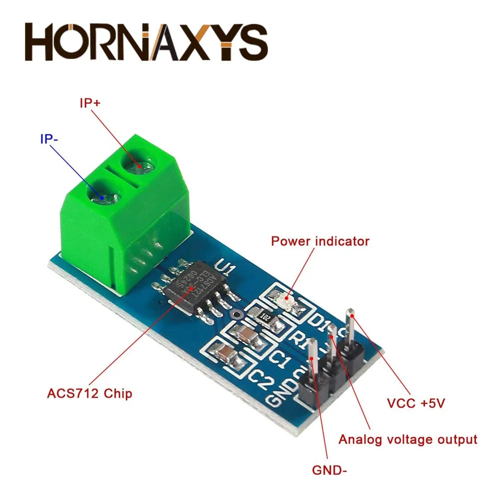 5/10 Uds ACS712 5A 20A 30A Módulo De Sensor De Corriente Hall De Rango Módulo De Sensores ACS712 Para Arduino Kit Electrónico