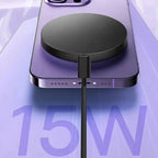 15W Ultra Thin Wireless Charger, Fast Qi Charging Pad with Compact 6cm Size, Lightweight Portable Design for Desk Bedroom Trave