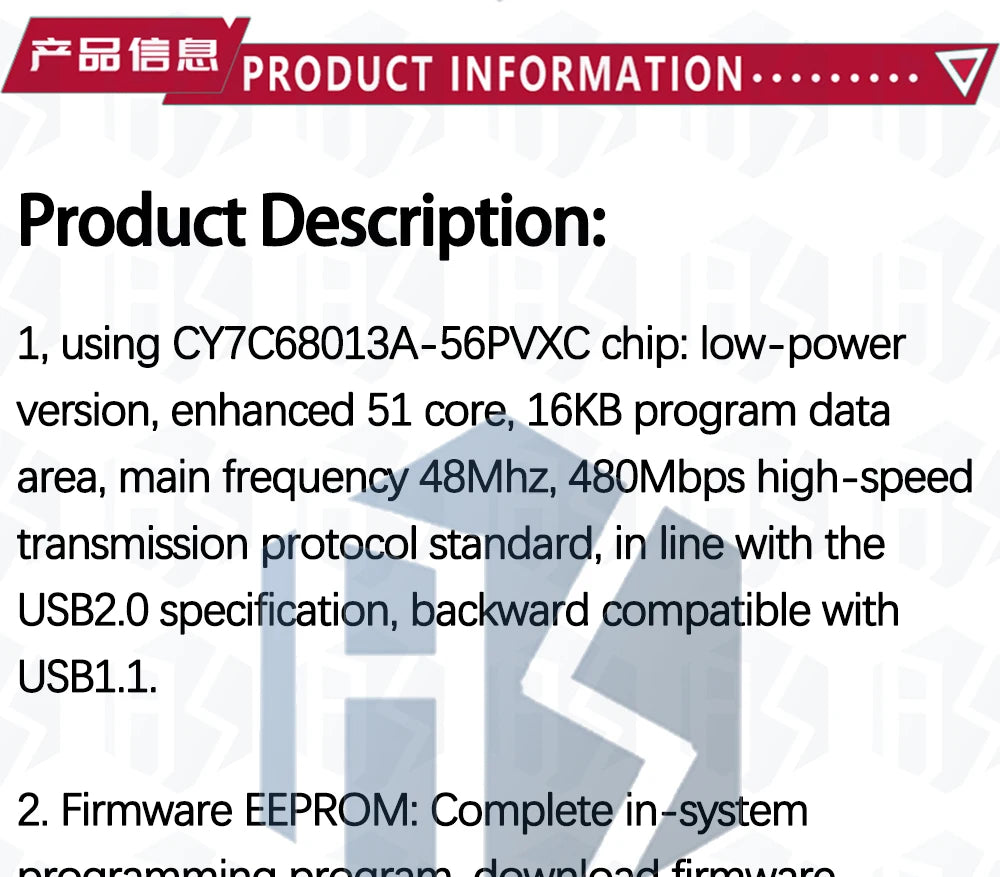 1~5PCS EZ-USB FX2LP CY7C68013A USB Core Board Development Board USB Logic Analyzer With I2C Serial SPI Interface Module Mini USB