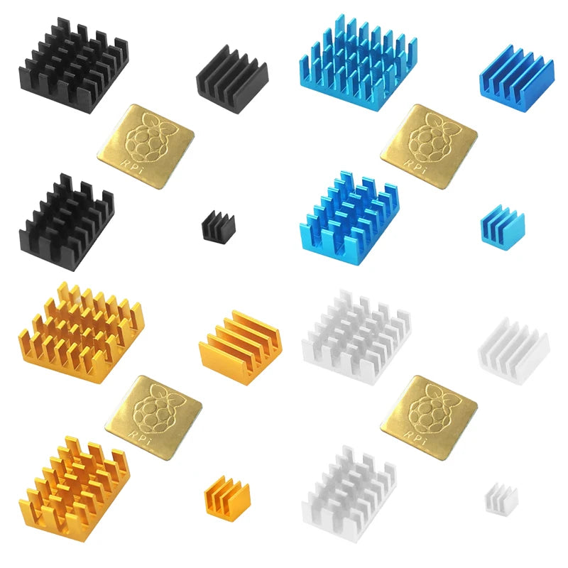GPUHOLD Chipset Cooler 4pcs/5pcs For Raspberry Pi 2/3/4 3B+4B Heat Sink Aluminum Heatsink Radiator Cooler Kit for Raspberry Pi