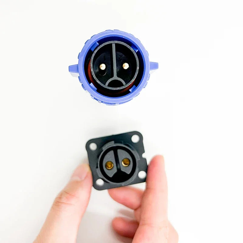 50A M25 Self-locking Waterproof Plug Cable IP67 2 3 Pin Power Charging Connector Large Current Male Female Aviation Plug Socket