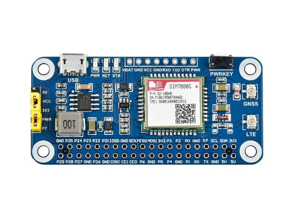 Waveshare SIM7080G HAT NB‑IoT Cat‑M EMTC GNSS Module for Raspberry Pi Global Band IoT Communication Expansion Board