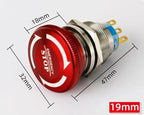 16/19/22mm Metal Emergency Stop Button Switch Stainless Steel Anti-slip Waterproof Rotation Socket 12/220V Stop Momentary