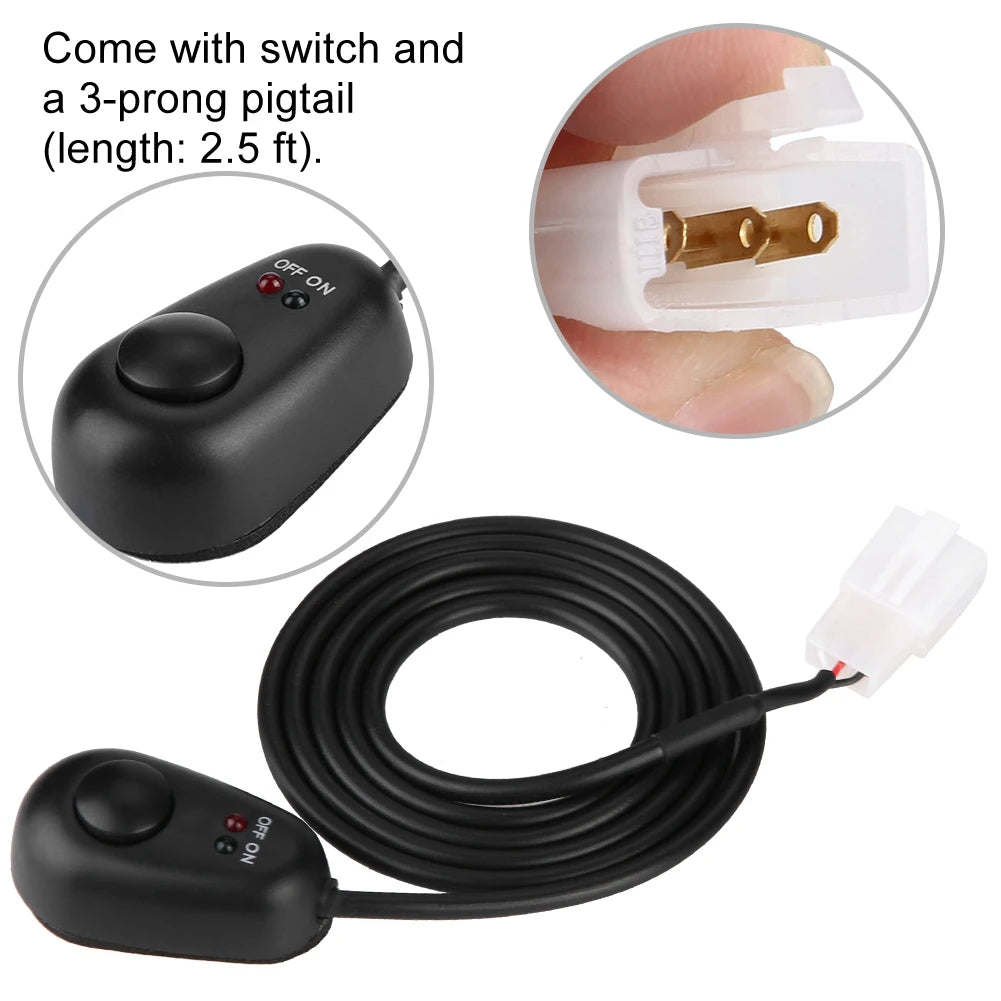 Water Drop Shape 12V Push Button Switch With Red/Green LED Indicator Lights Push Button On Off Switch Harness Wiring