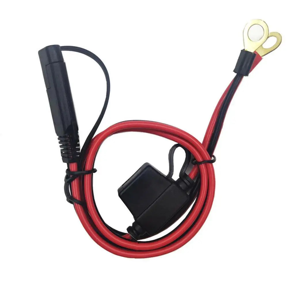 12-24V 16AWG SAE 2 Pin Quick Disconnect To O Ring Terminal Harness Connecter With 10A Fuse For Battery Charger Cable Connector