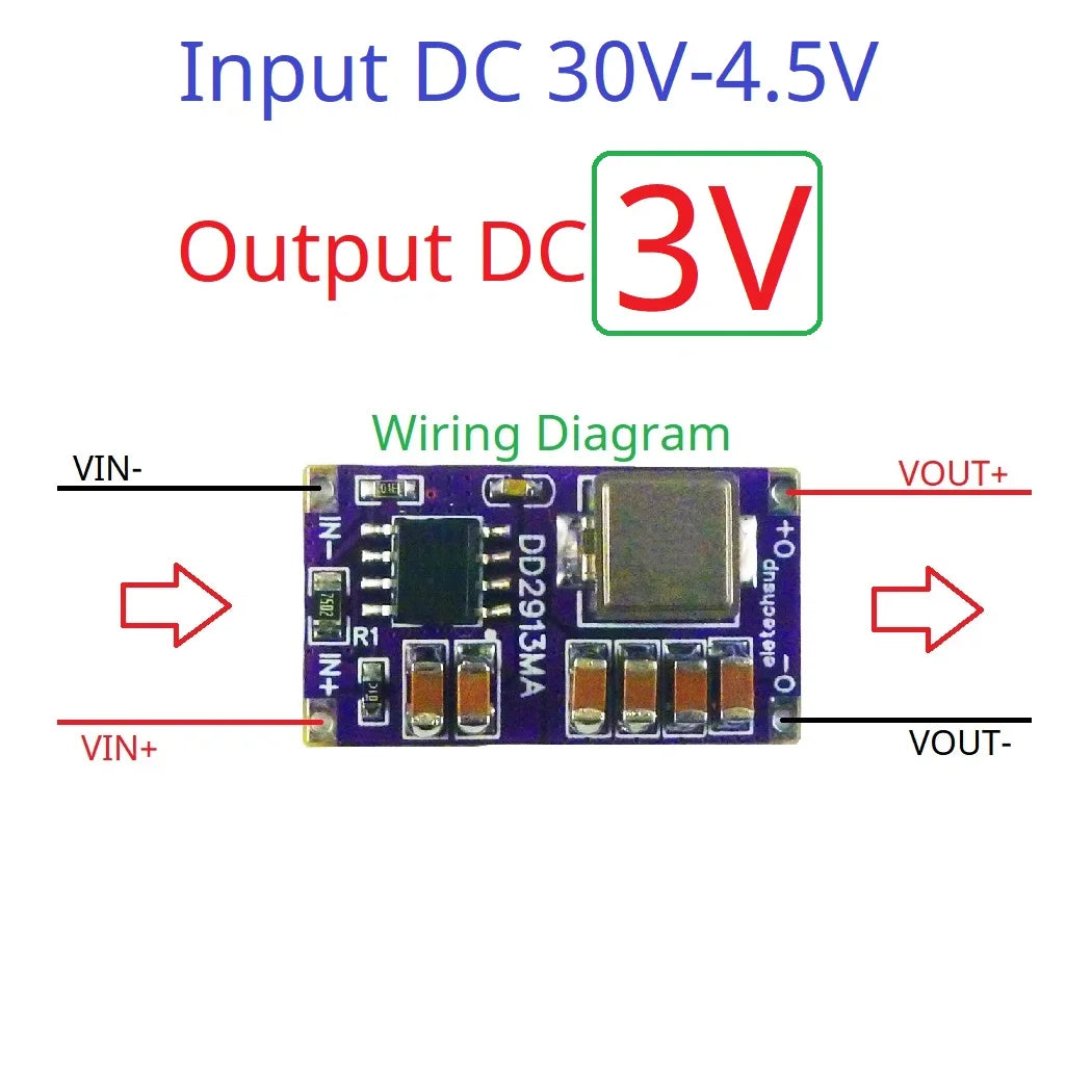 DC 5-30V to 3V 3.3V 4.2V 5V 6V 7.5V 9V 12V Power Supply 36W Synchronous DC-DC Buck Converter Module for 3D Printer Motor LED