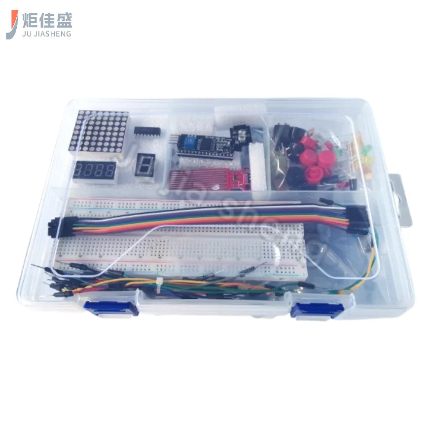 Uno R3 Starter Kit - Uno R3 Breadboard and Stand, Stepper Motor/Servo Motor/1602 LCD/Jumpers for Arduino