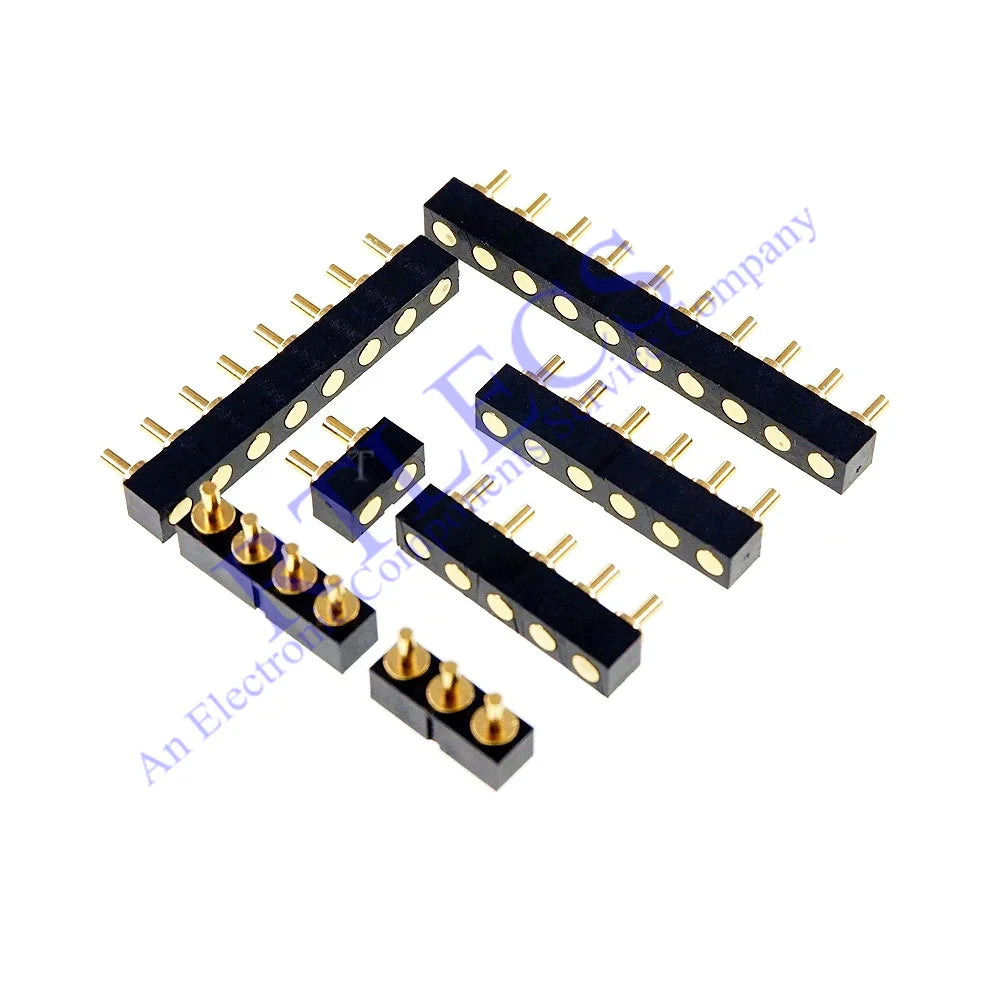 5 Pcs SMD Spring Loaded Pin Pogo Connector 2 3 4 5 6 7 8 10 Position Battery Contact 7.0mm Height 2.54 Grid Pad Modular Header