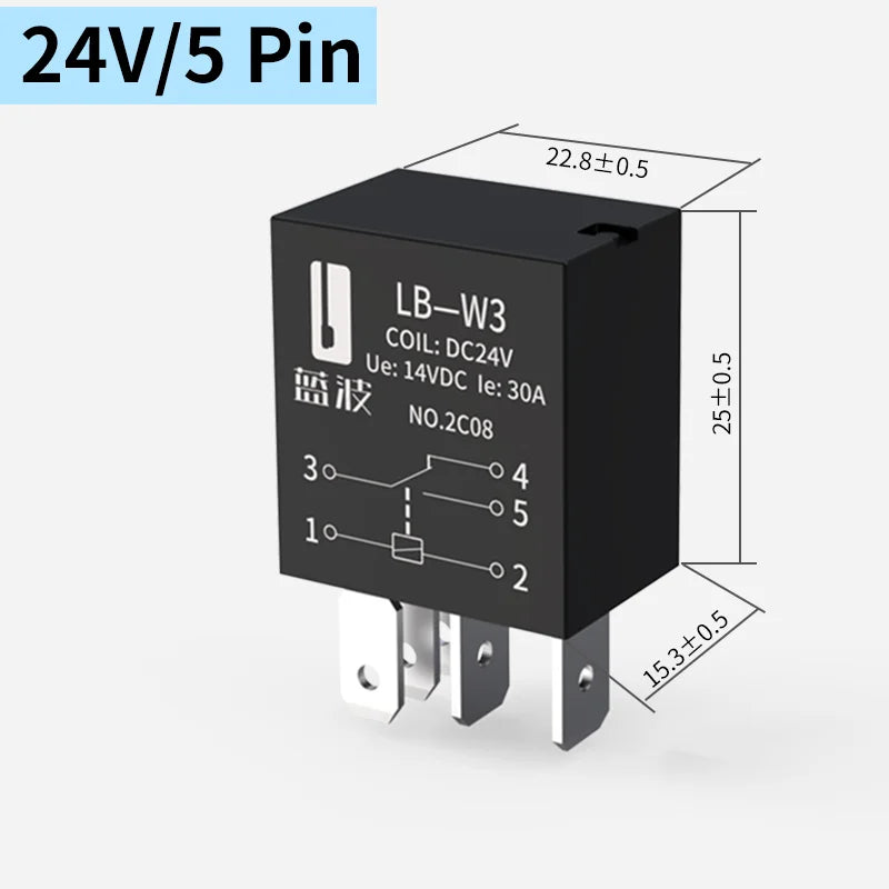 LANBOO 12V/24V 30A Violet Relay for Car 4PIN/5PIN 1NO/1NO1NC Modification Parts