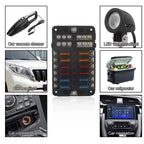 6/12 Way Blade Fuse 12-24V Car Boat Fuse Box Holder with Plastic Cover for Power Panel Board Camper RV Accessorie